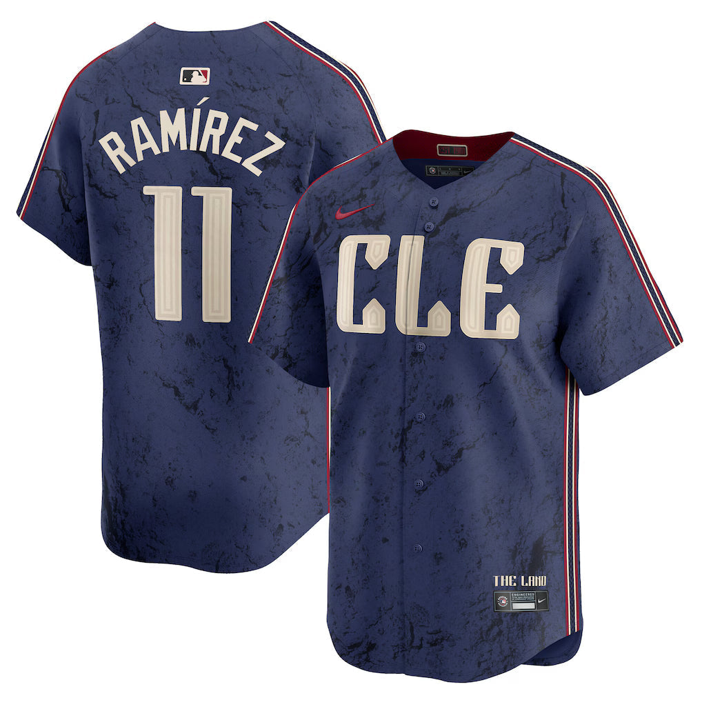 Jos Ramrez Cleveland Guardians City Connect Jersey - Navy