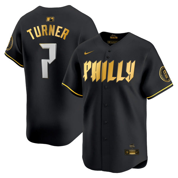 Trea Turner Philadelphia Phillies City Connect Philly Limited Jersey - Black Gold