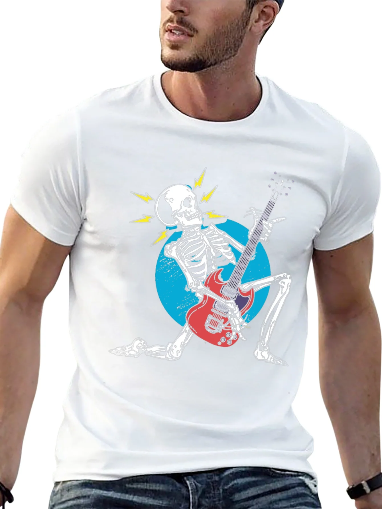 Rock On! Skeleton Guitarist Graphic Tee