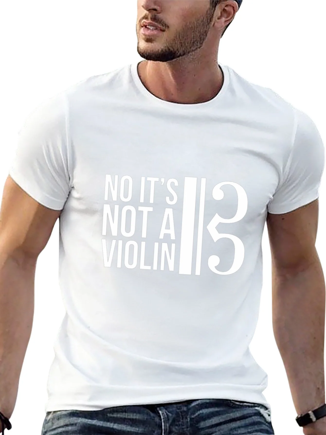 Bass Clef T-Shirt: No Its Not a Violin!