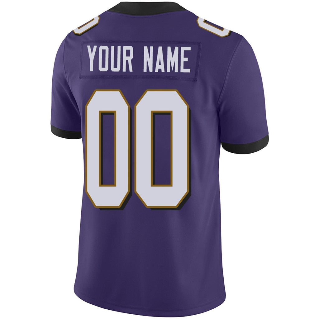 Custom B.Ravens Football JerseyS Team Player or Personalized Design Your Own Name for Men's Women's Youth Jerseys Purple