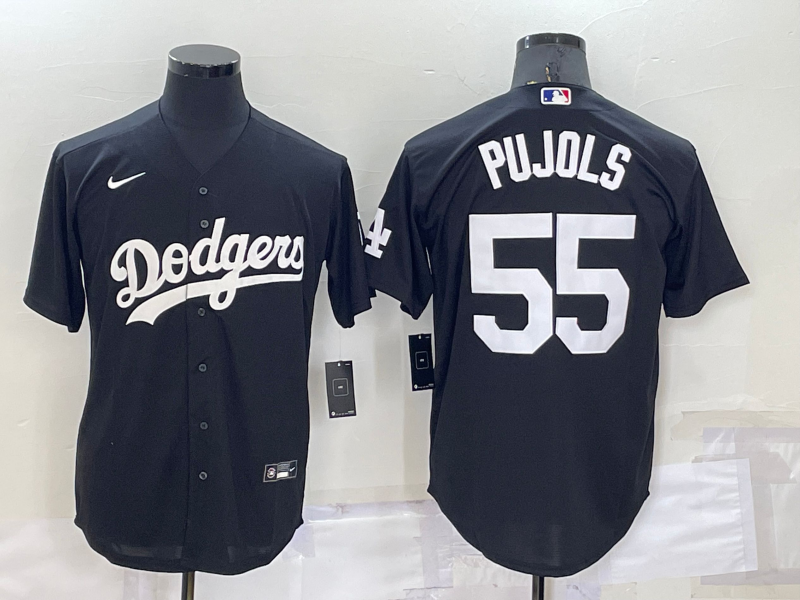 Men's Los Angeles Dodgers Albert Pujols Black Replica Baseball Jersey