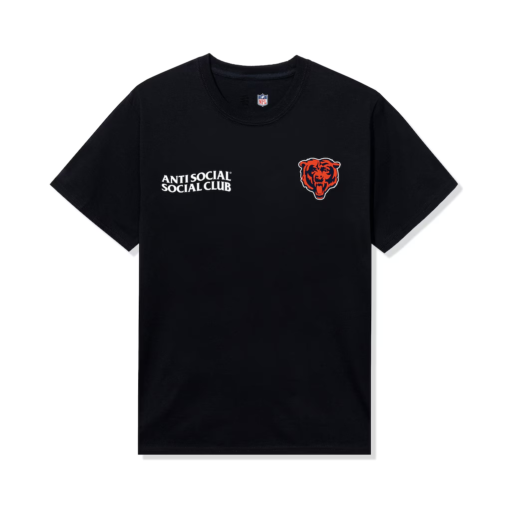 Chicago Bears AntiSocialSocialClub x  Black Team T-Shirt