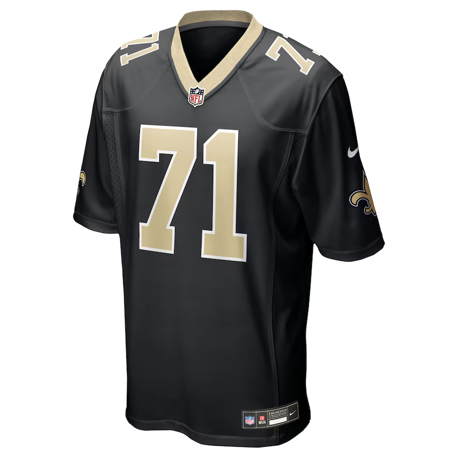 Men's New Orleans Saints Kelvin Banks Jr.  Black 2025 NFL Draft First Round Pick Game Jersey
