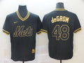 Men's New York Mets1 Jacob deGrom #48 Black Stitched Jersey
