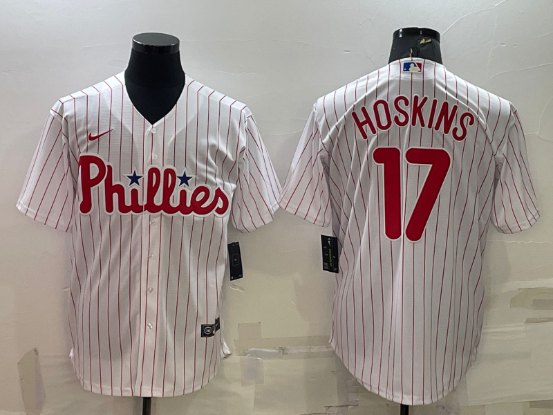 Men's Philadelphia Phillies Rhys Hoskins White Home Replica Player Jersey