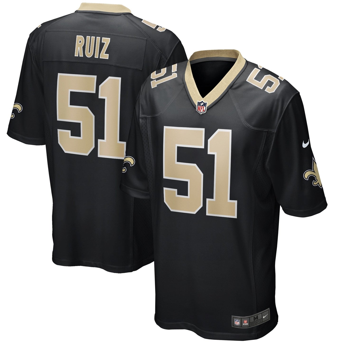 Cesar Ruiz New Orleans Saints    Game Jersey - Black
