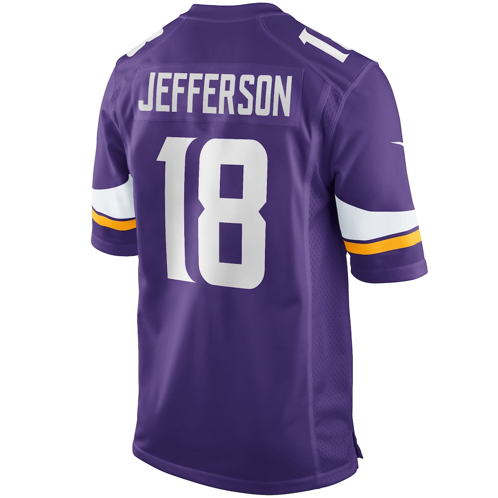 M.Vikings #18 Justin Jefferson Purple Player Game Jersey