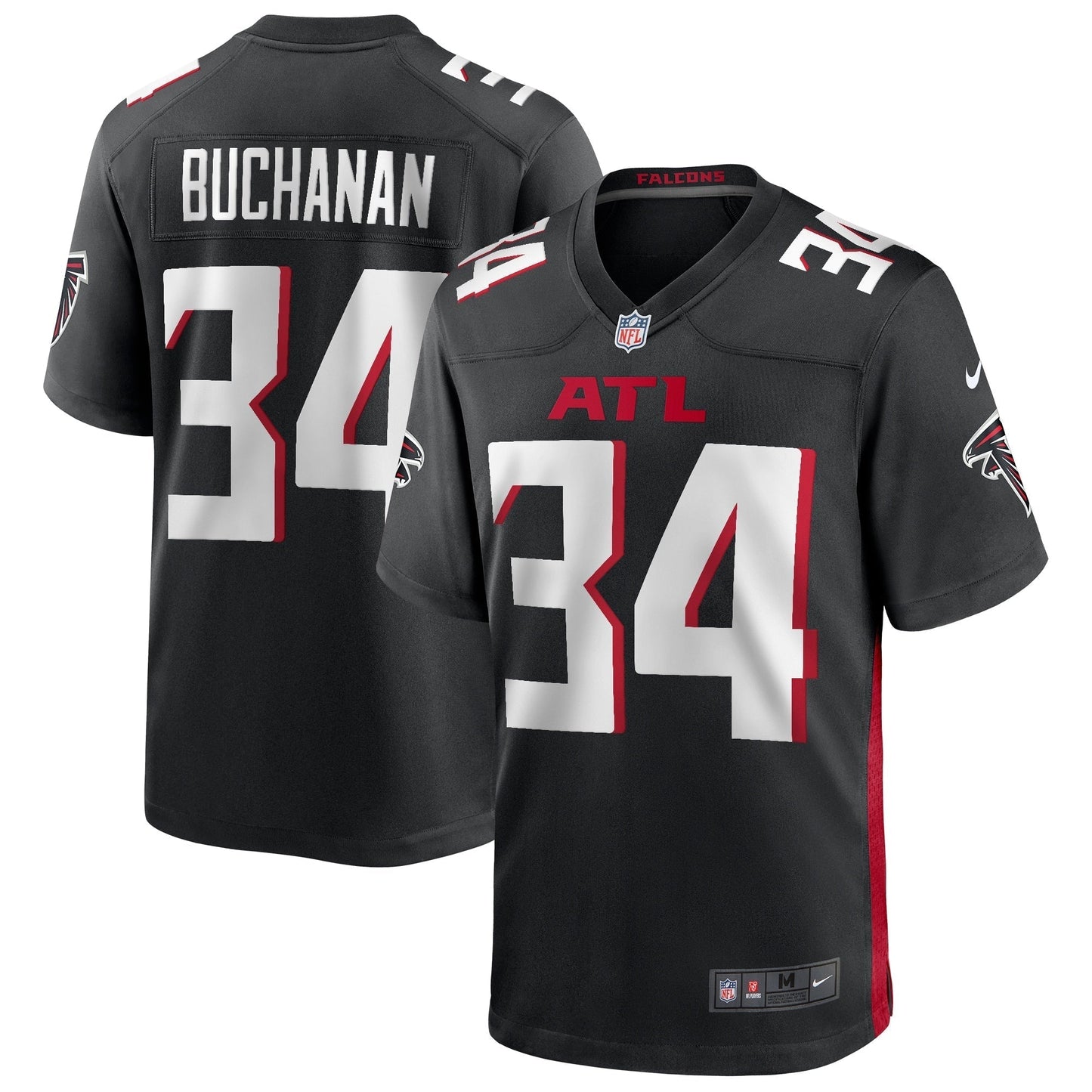 Ray Buchanan Atlanta Falcons  Game Retired   Jersey - Black