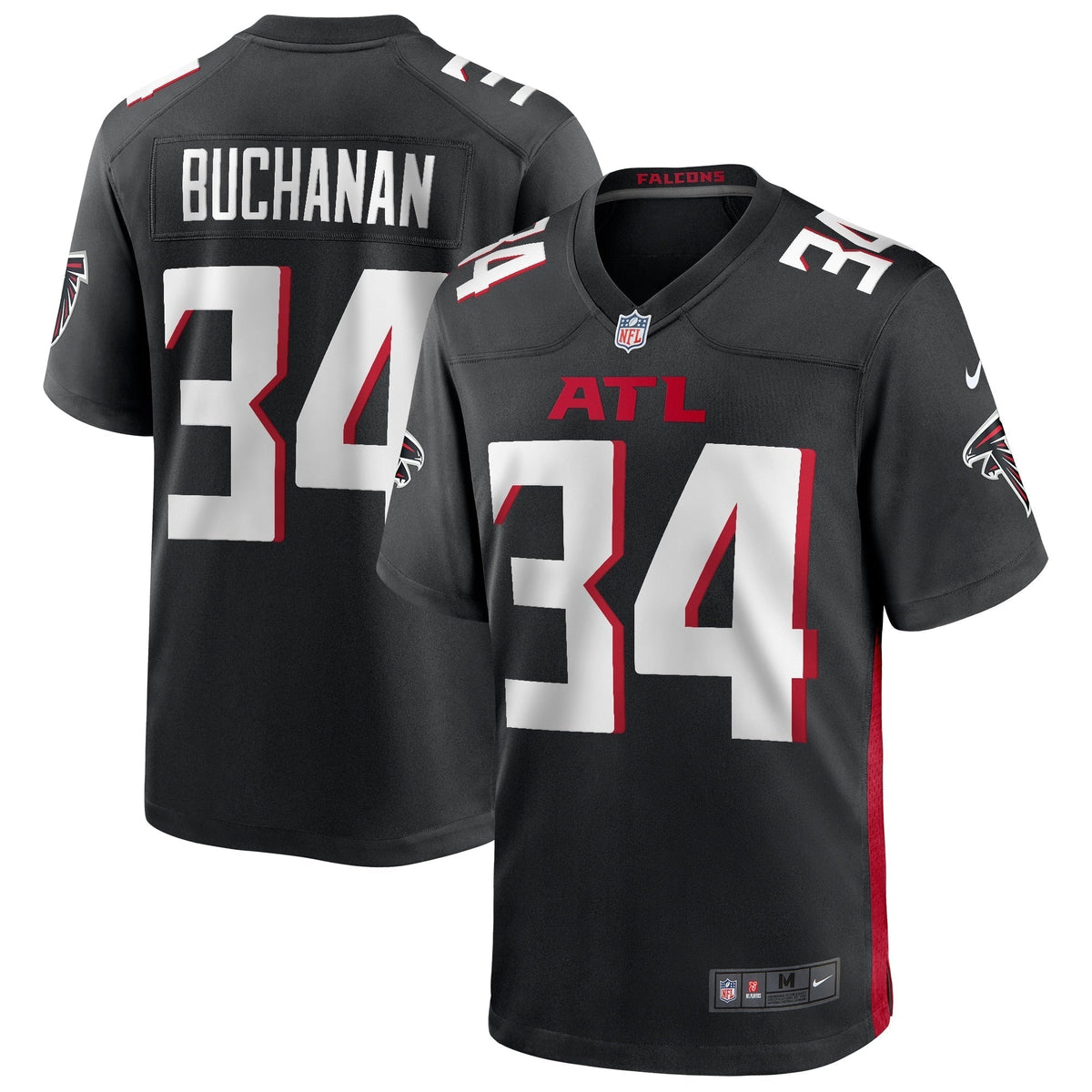 Ray Buchanan Atlanta Falcons  Game Retired   Jersey - Black