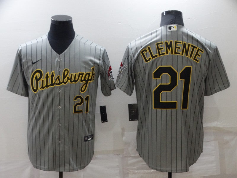 Men's Pittsburgh Pirates Roberto Clemente Gray Authentic Game Jersey