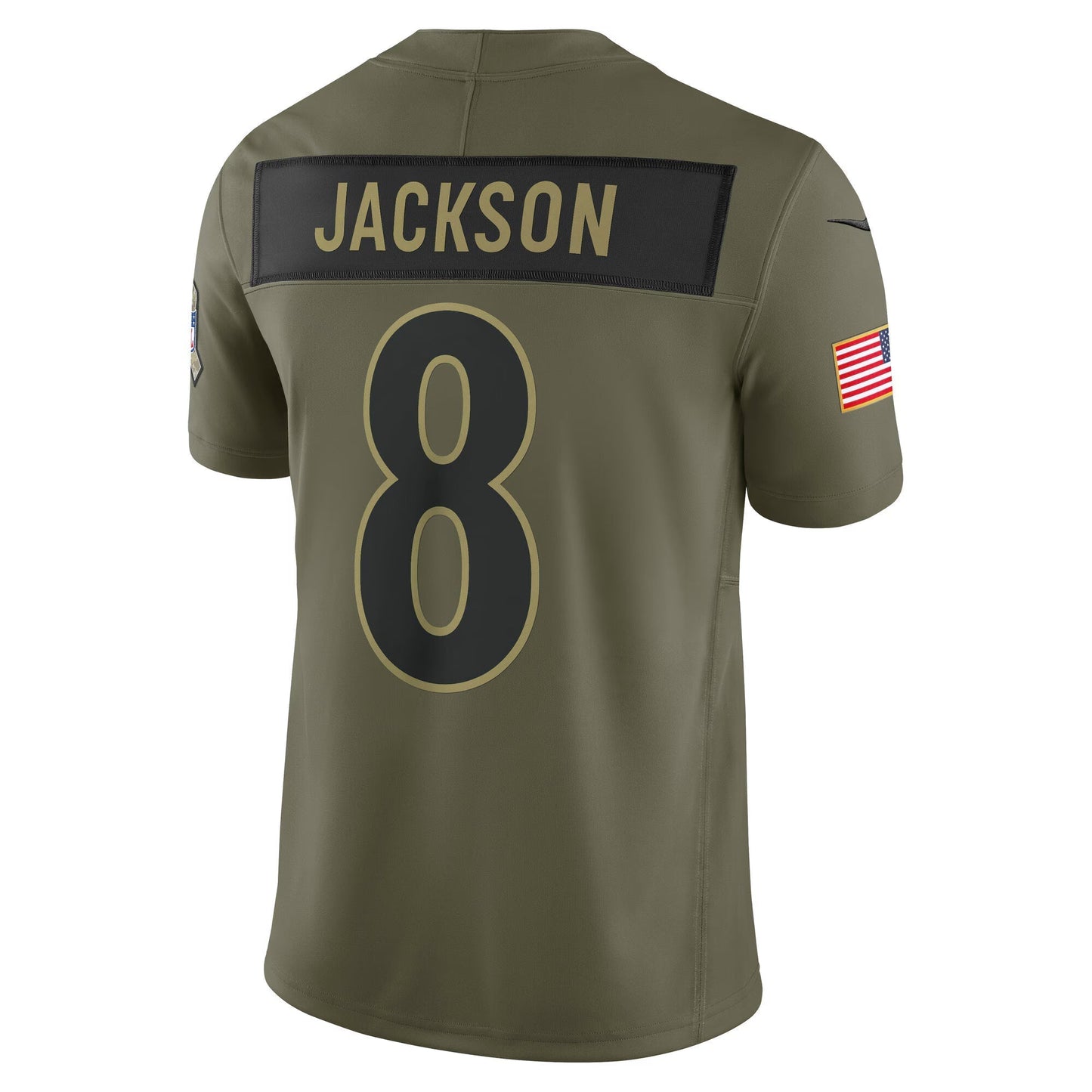 Baltimore Ravens Lamar Jackson Olive 2025 Salute to Service Limited Jersey