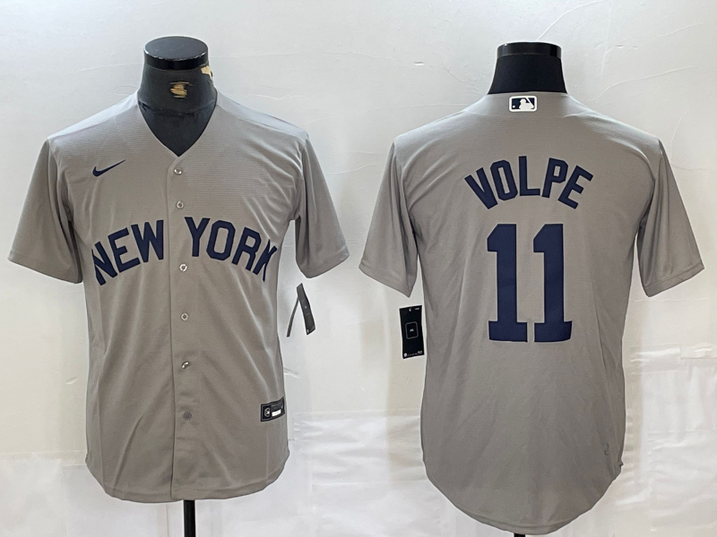 Men's New York Yankees Anthony Volpe Gray Limited Game Jersey