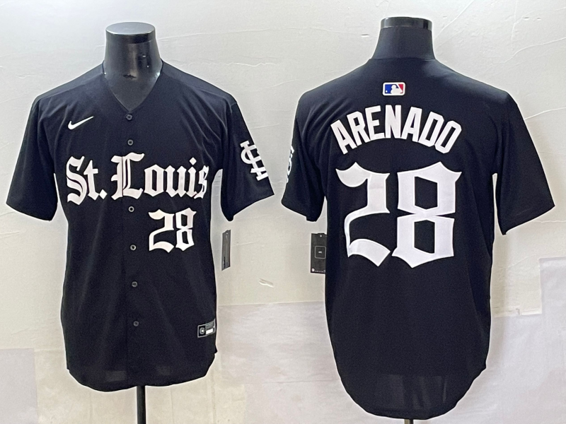 Men's St. Louis Cardinals Nolan Arenado Black Game Player Jersey