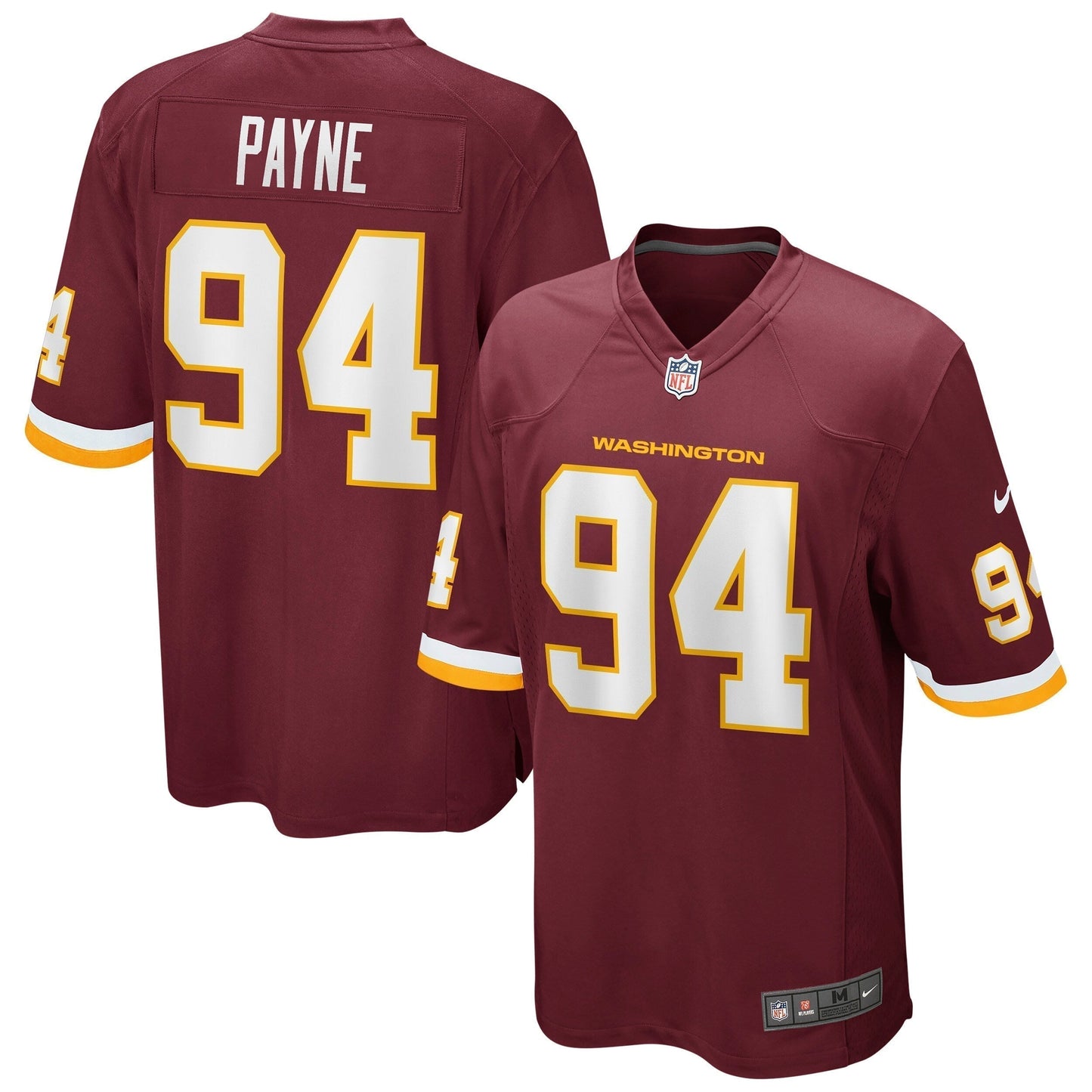 Daron Payne Washington Football Team  Game   Jersey - Burgundy