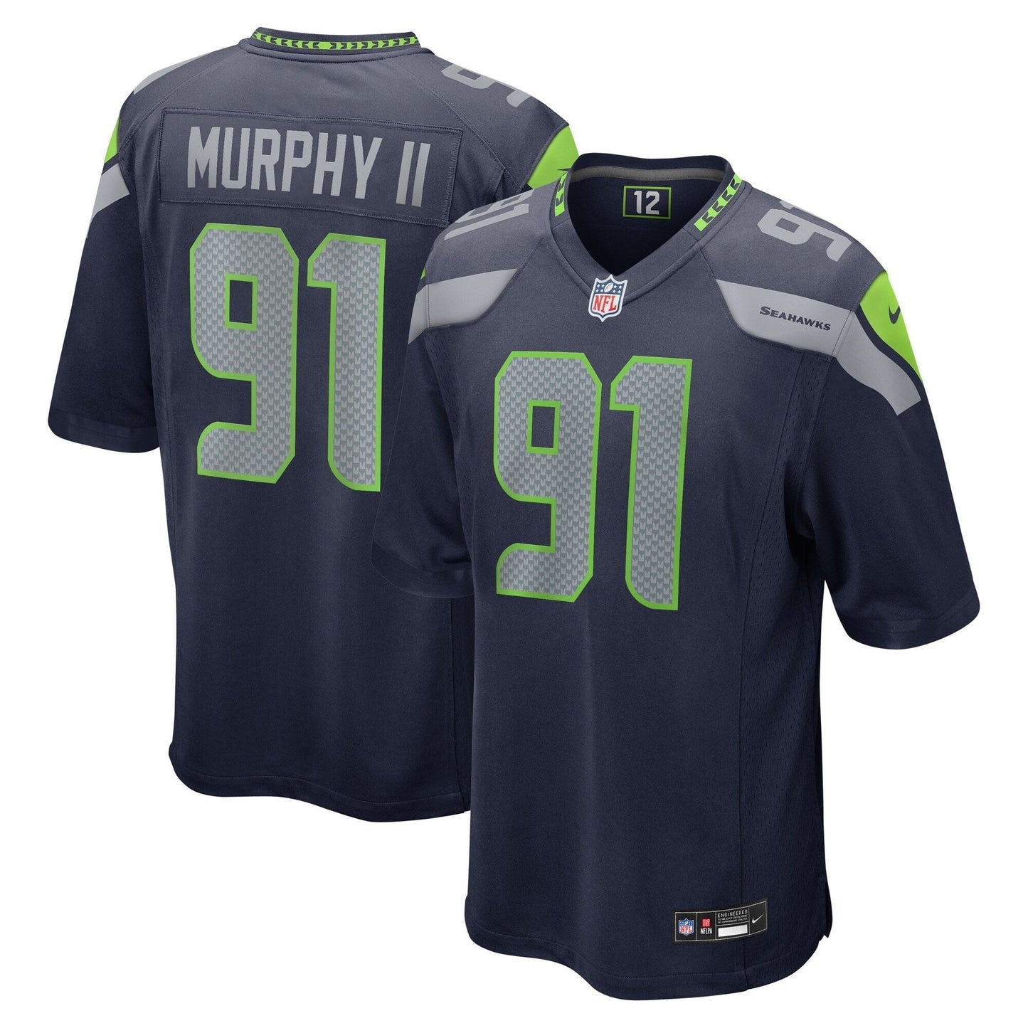 Byron Murphy II Seattle Seahawks     Game Jersey - College Navy