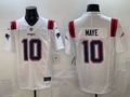 Men's New England Patriots Drake Maye White Player Game Jersey