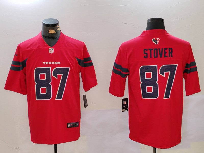 Men's Houston Texans Cade Stover Red Alternate Game Jersey