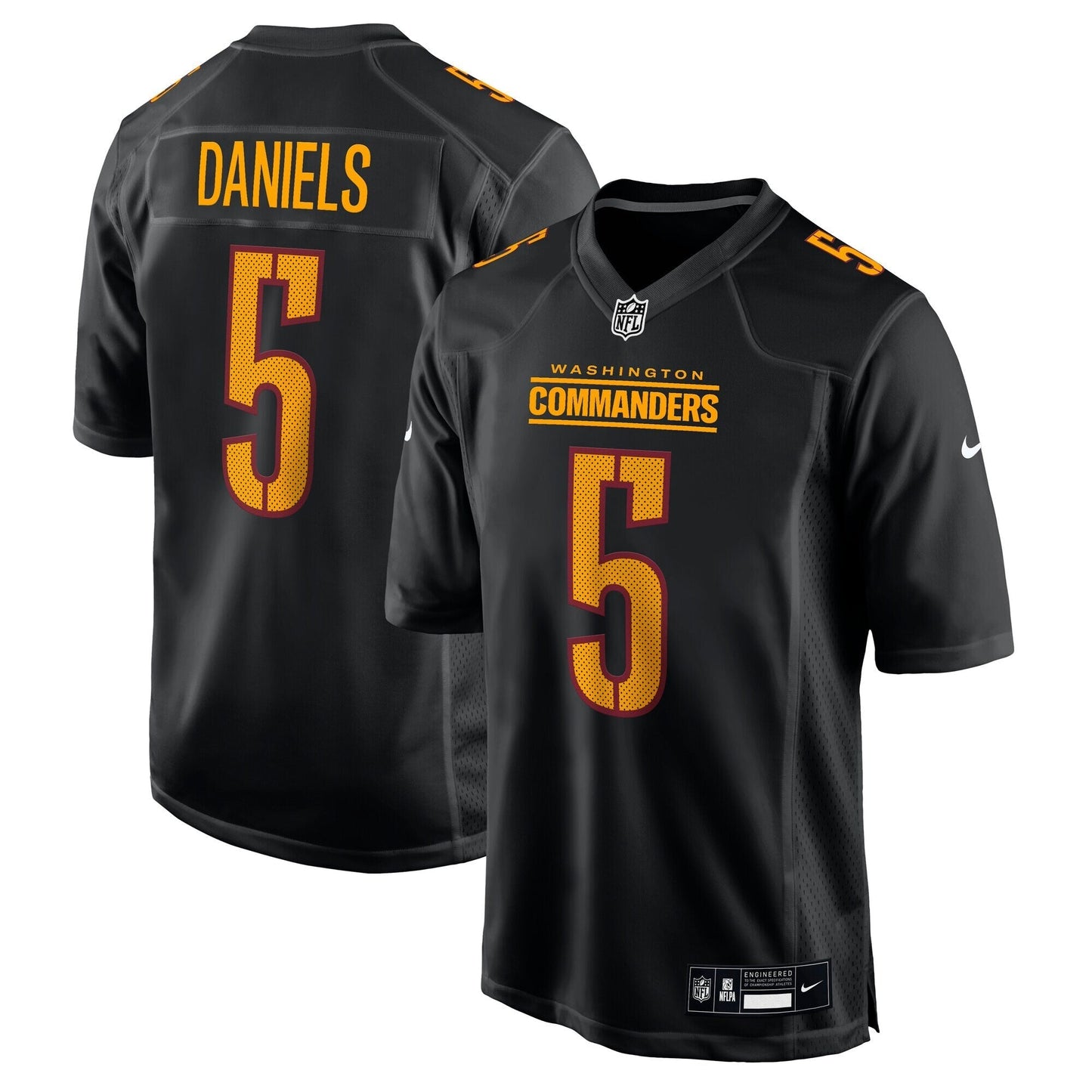 Washington Commanders Jayden Daniels Carbon Black Fashion Jersey