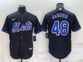 Men's New York Mets Jacob deGrom #48 Black Replica Baseball Jersey1