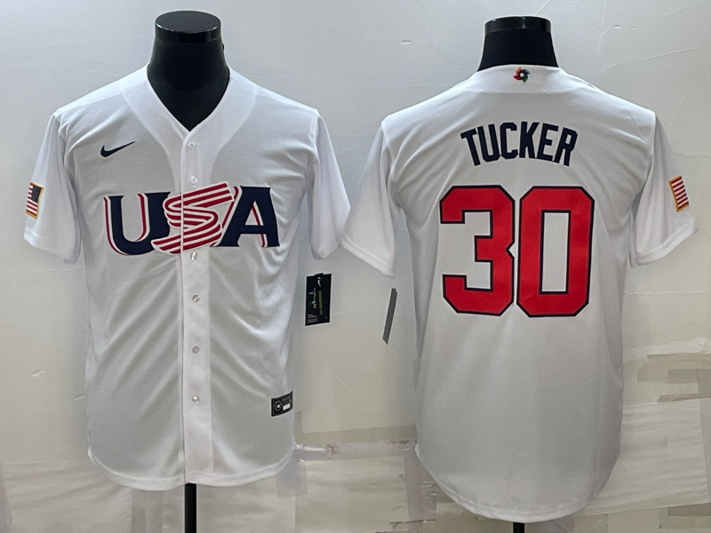 Men's 2023 World Baseball Classic Kyle Tucker USA White Jersey