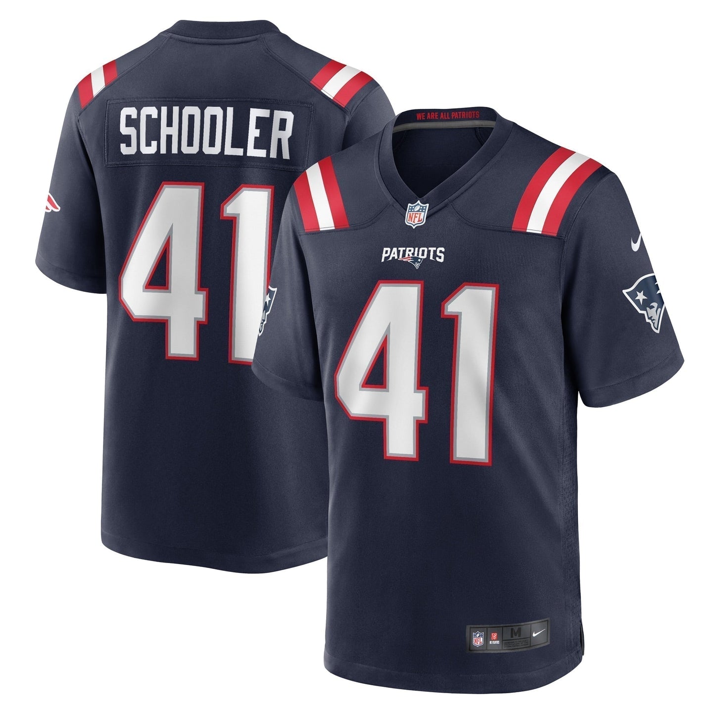 Brenden Schooler New England Patriots  Game   Jersey - Navy