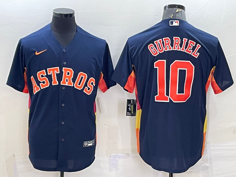 Men's Houston Astros Yuli Gurriel Navy Alternate Replica Player Name Jersey