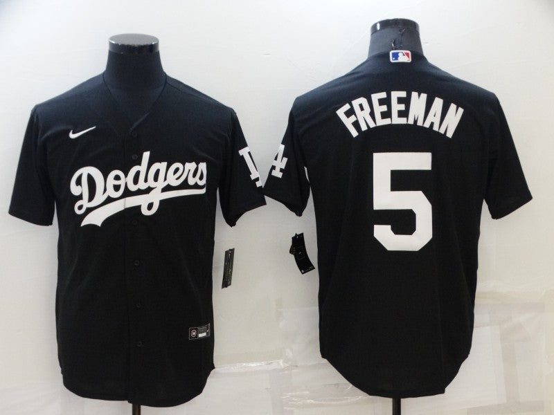 Men's Los Angeles Dodgers Freddie Freeman Black Replica Baseball Jersey