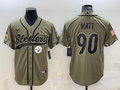 Men's Pittsburgh Steelers T.J. Watt Olive 2022 Salute To Service Limited Jersey Joint edition