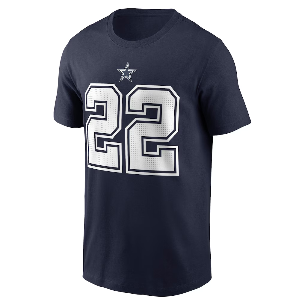 Men's Dallas Cowboys Emmitt Smith  Navy Retired Player Name & Number T-Shirt