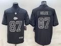 Men's Kansas City Chiefs Travis Kelce Black RFLCTV Limited Jersey