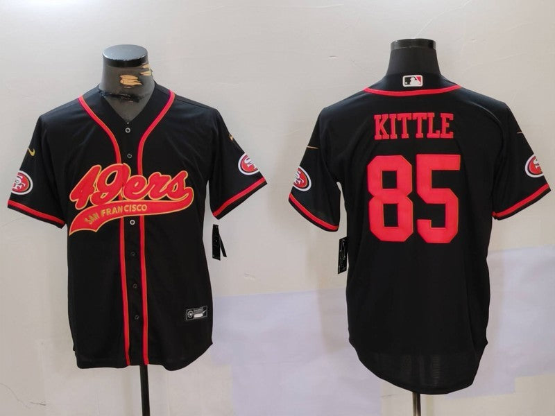 Men's San Francisco 49ers George Kittle Black Replica Player Jersey