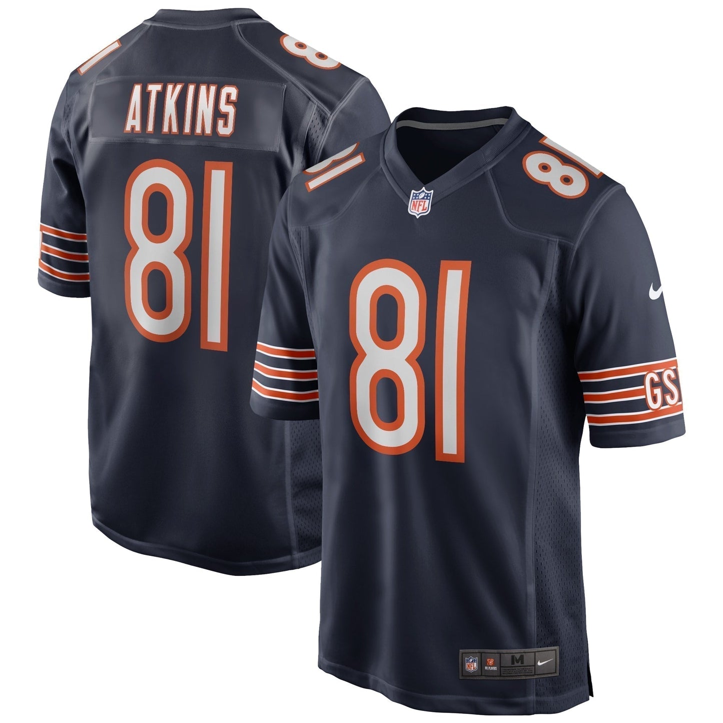 Doug Atkins Chicago Bears Game Retired   Jersey - Navy
