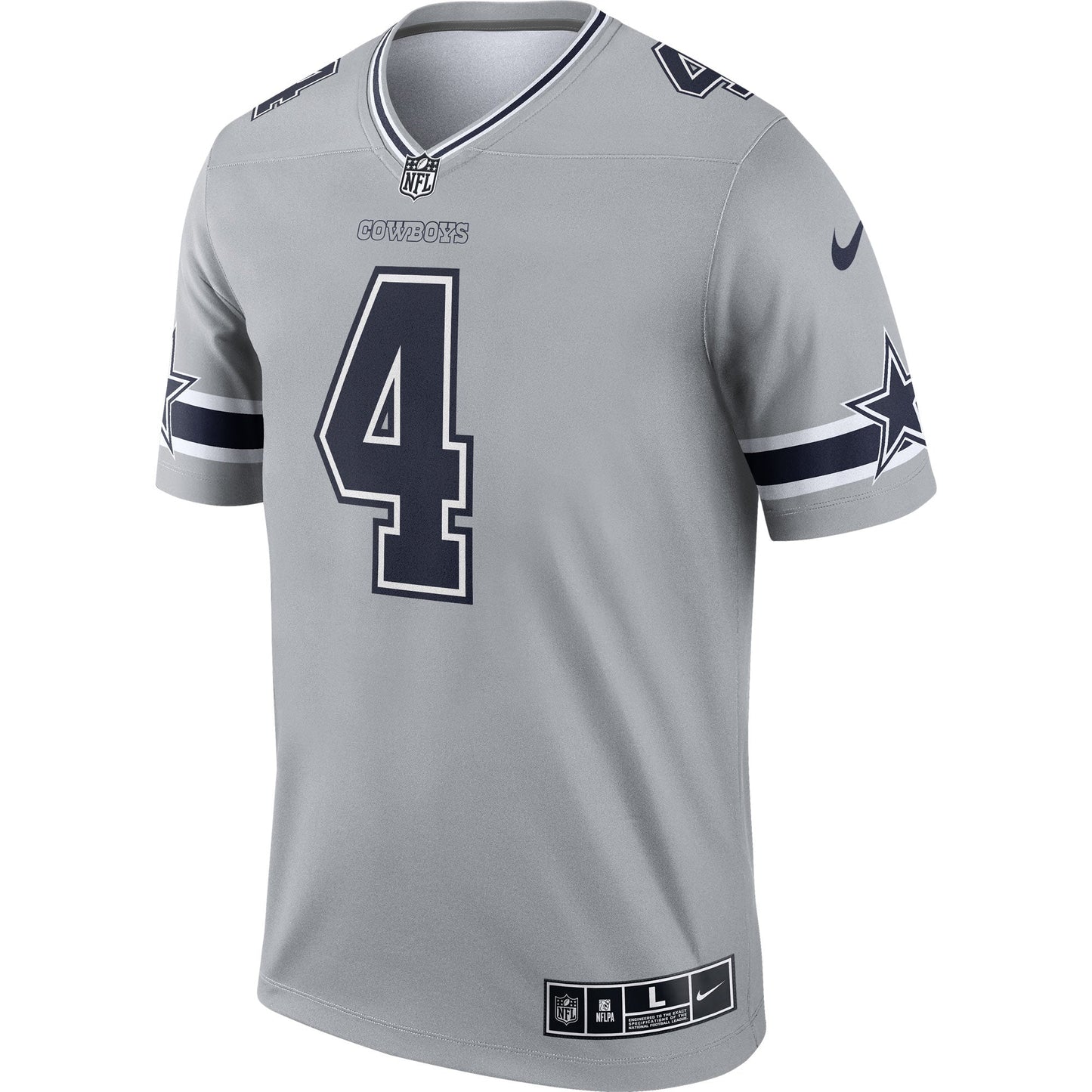 Dak Prescott Dallas Cowboys Inverted Legend Jersey - Gray