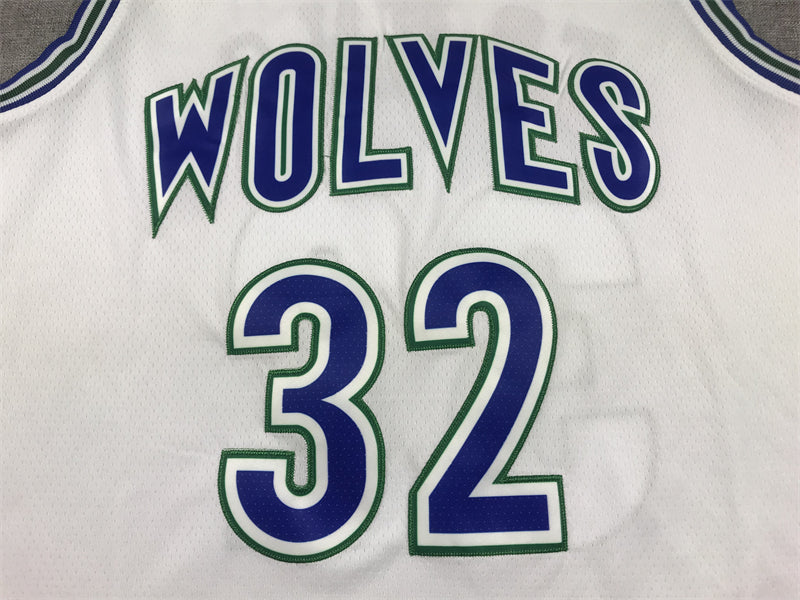 Timberwolves #32 Classic White Jersey