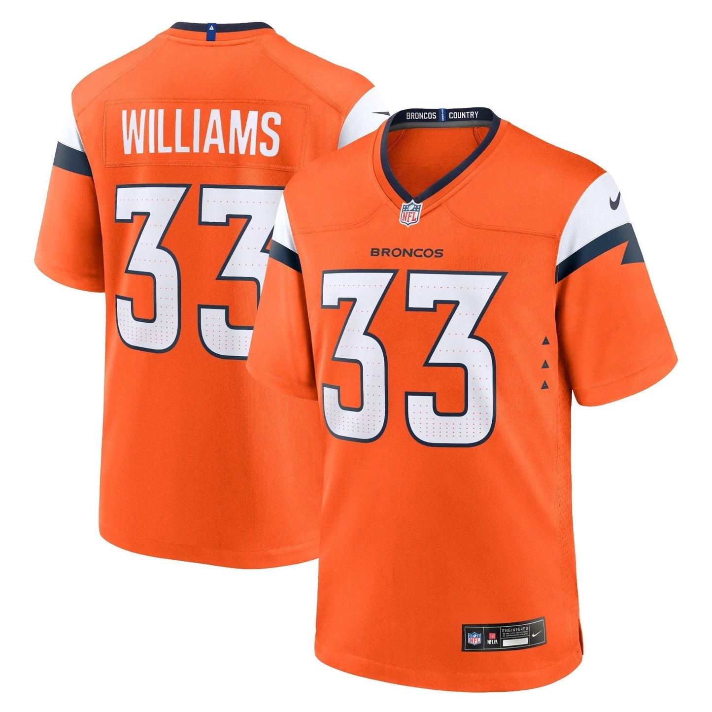 Javonte Williams Denver Broncos  Mile High Collection Game Jersey - Orange
