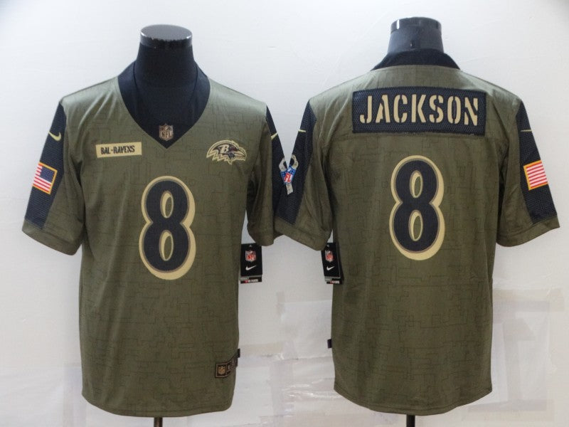 Men's Baltimore Ravens Lamar Jackson Brown Player Game Jersey