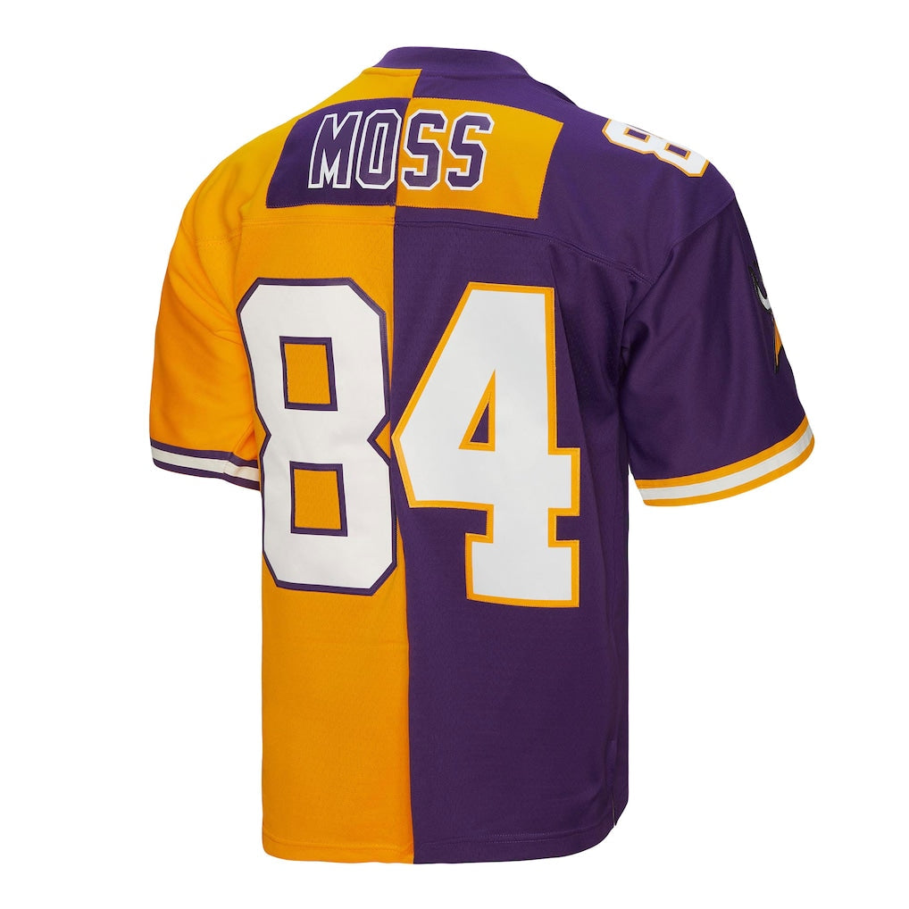 M.Vikings #84 Randy Moss  Purple/Gold 1998 Split Legacy Replica Jersey