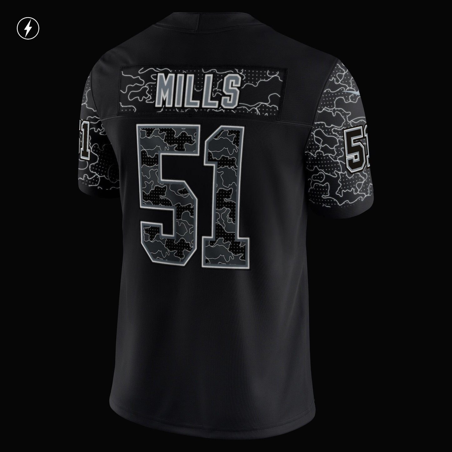 Sam Mills Carolina Panthers  Retired   RFLCTV Limited Jersey - Black