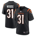 Cincinnati Bengals Ickey Woods Black Retired Player Game Jersey