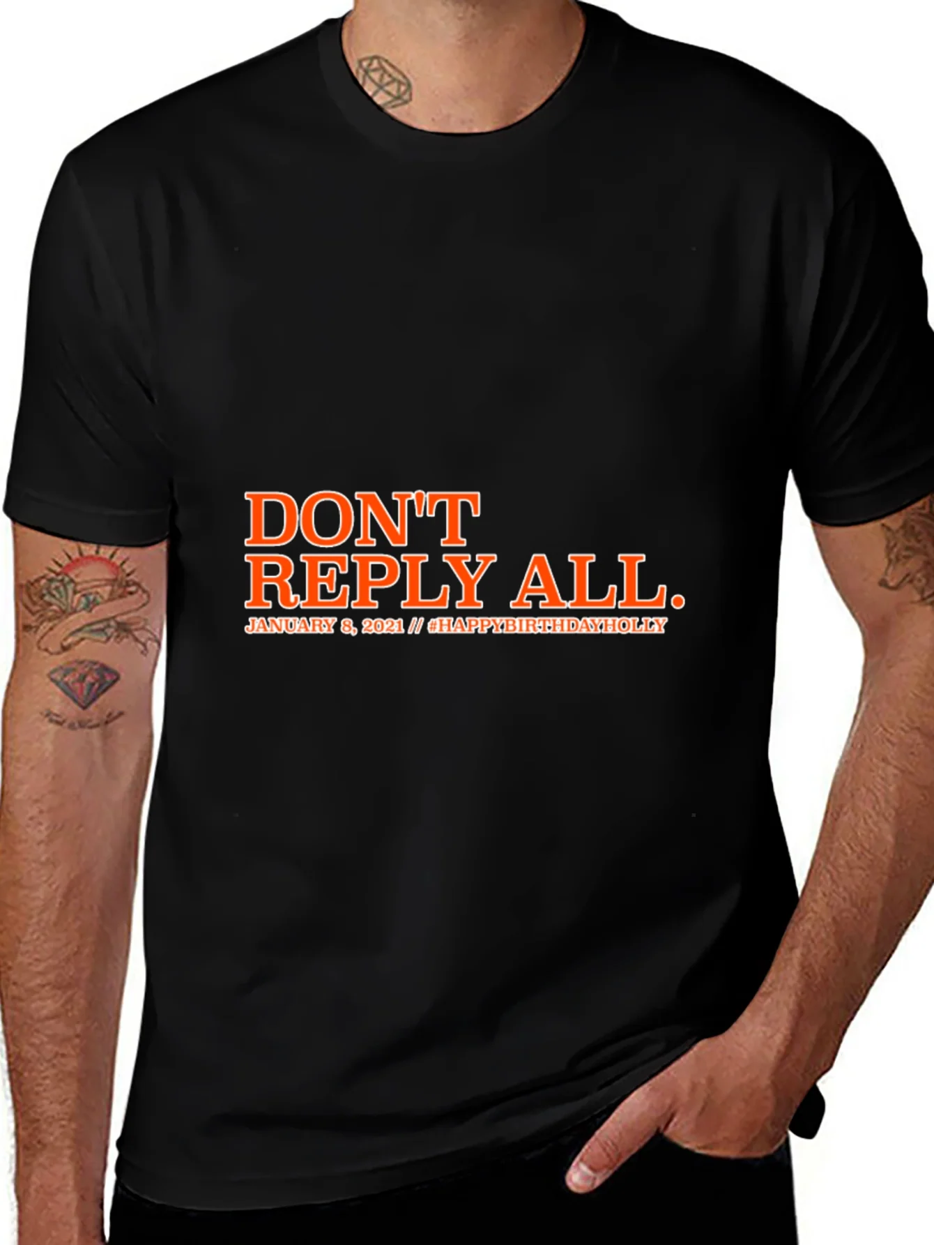 Dont Reply All Black Graphic T-Shirt