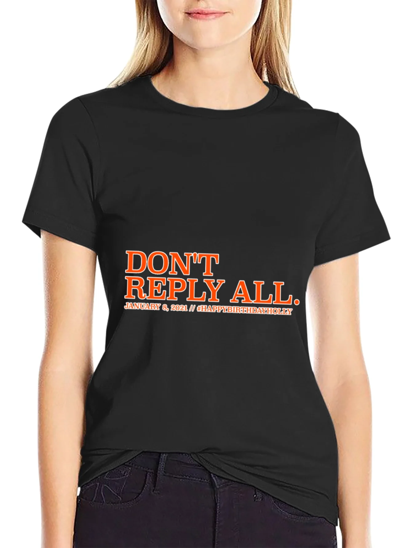 Dont Reply All Black Graphic T-Shirt