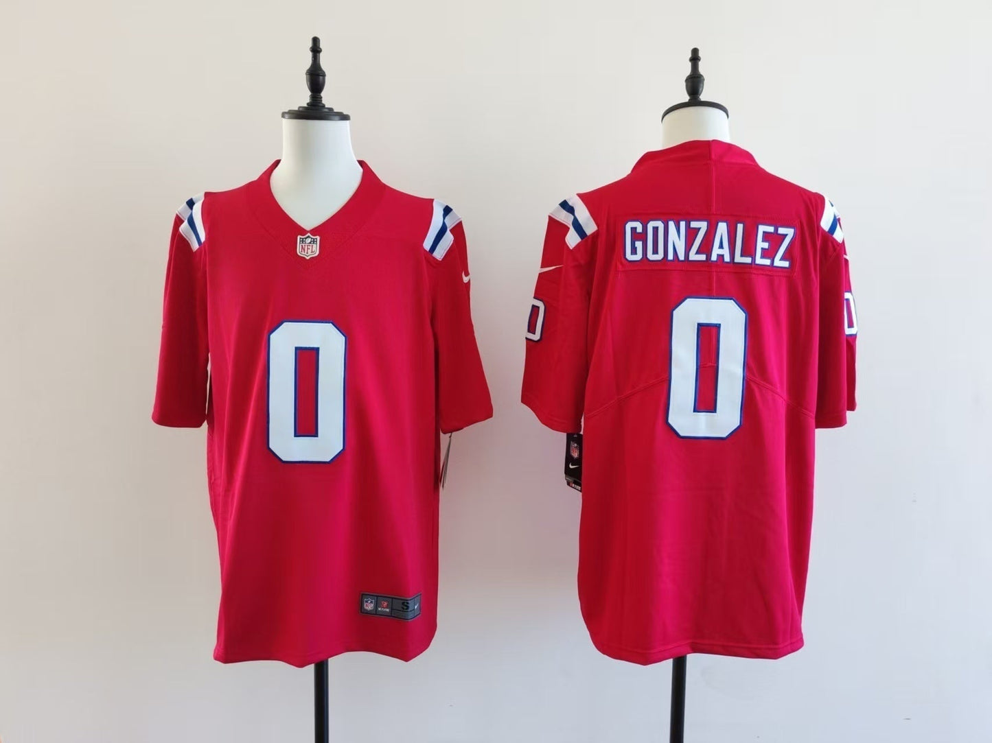 Men's New England Patriots Christian Gonzalez Jersey-Red