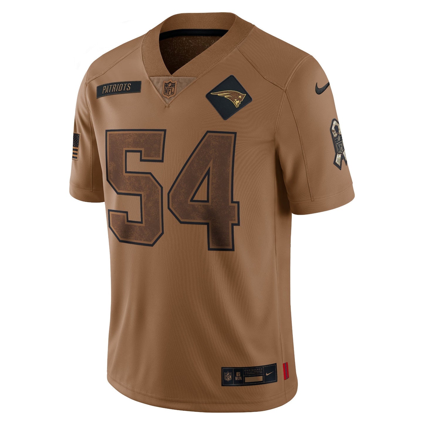 Tedy Bruschi New England Patriots  Salute To Service Retired   Limited Jersey - Brown