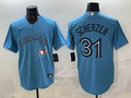 Men's Toronto Blue Jays1 Max Scherzer #31 Powder Blue Replica Player Jersey