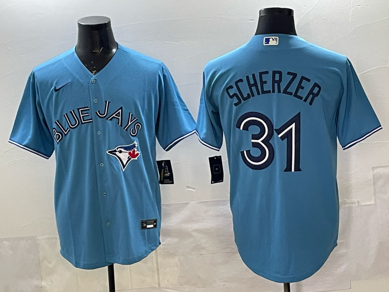Men's Toronto Blue Jays Max Scherzer Powder Blue Replica Player Jersey