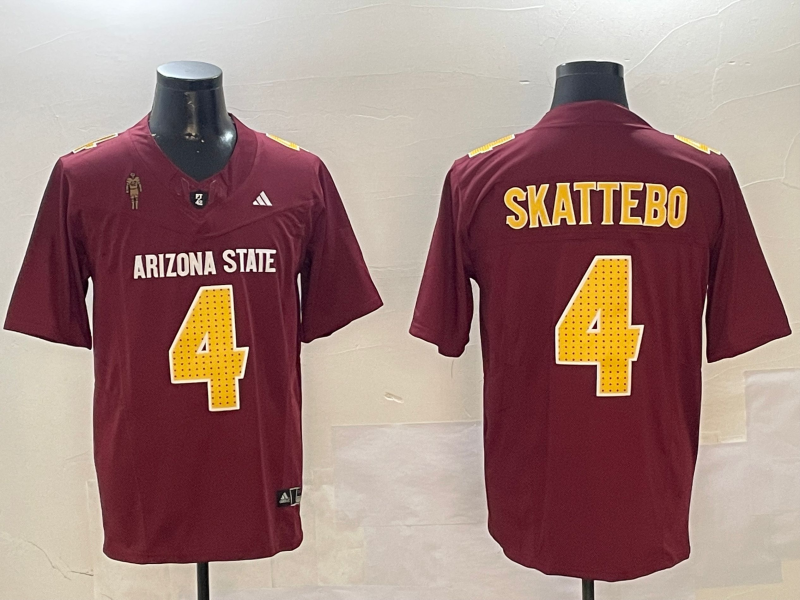 Men's Arizona State Sun Devils Cameron Skattebo Red Game Player Jersey