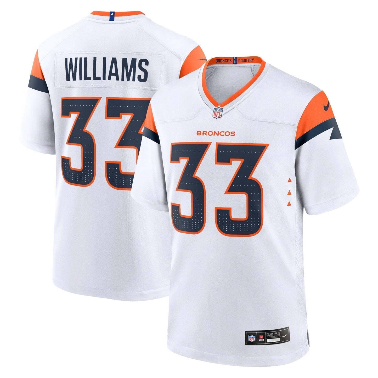 Javonte Williams Denver Broncos  Mile High Collection Game Jersey - White