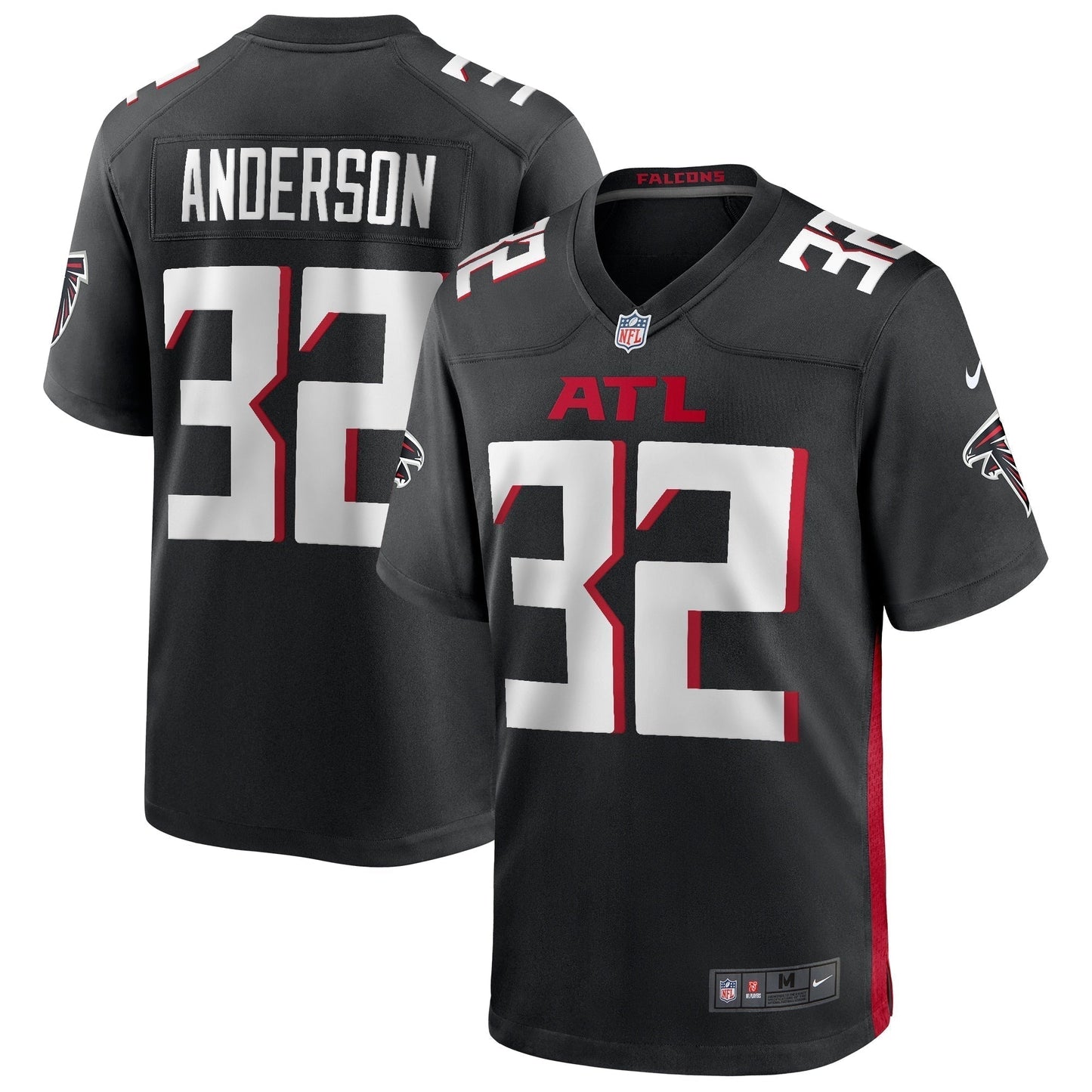 Jamal Anderson Atlanta Falcons  Game Retired   Jersey - Black