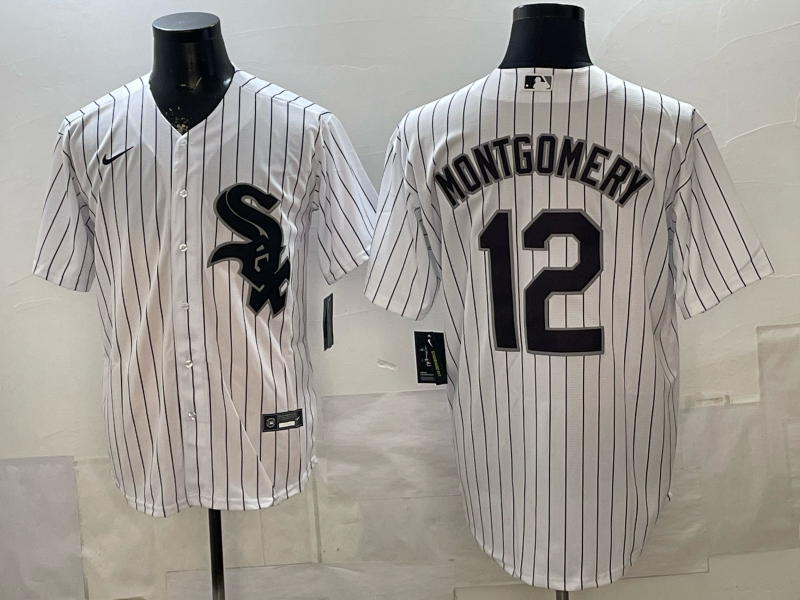 Men's Chicago White Sox Colson Montgomery #12 White Home Replica Jersey